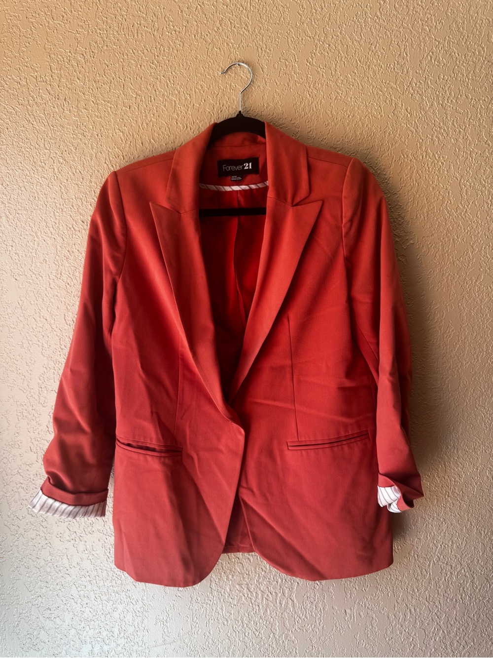 Forever 21 Coral-Red Tailored Blazer